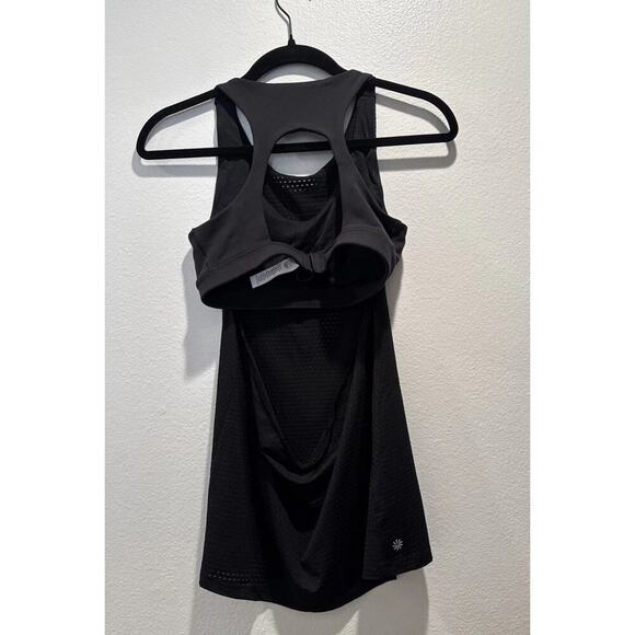 Athleta Sculptek Support Tank Top Womens Size XS Black Open Back Bra Gym Workout - Picture 2 of 7